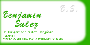 benjamin sulcz business card